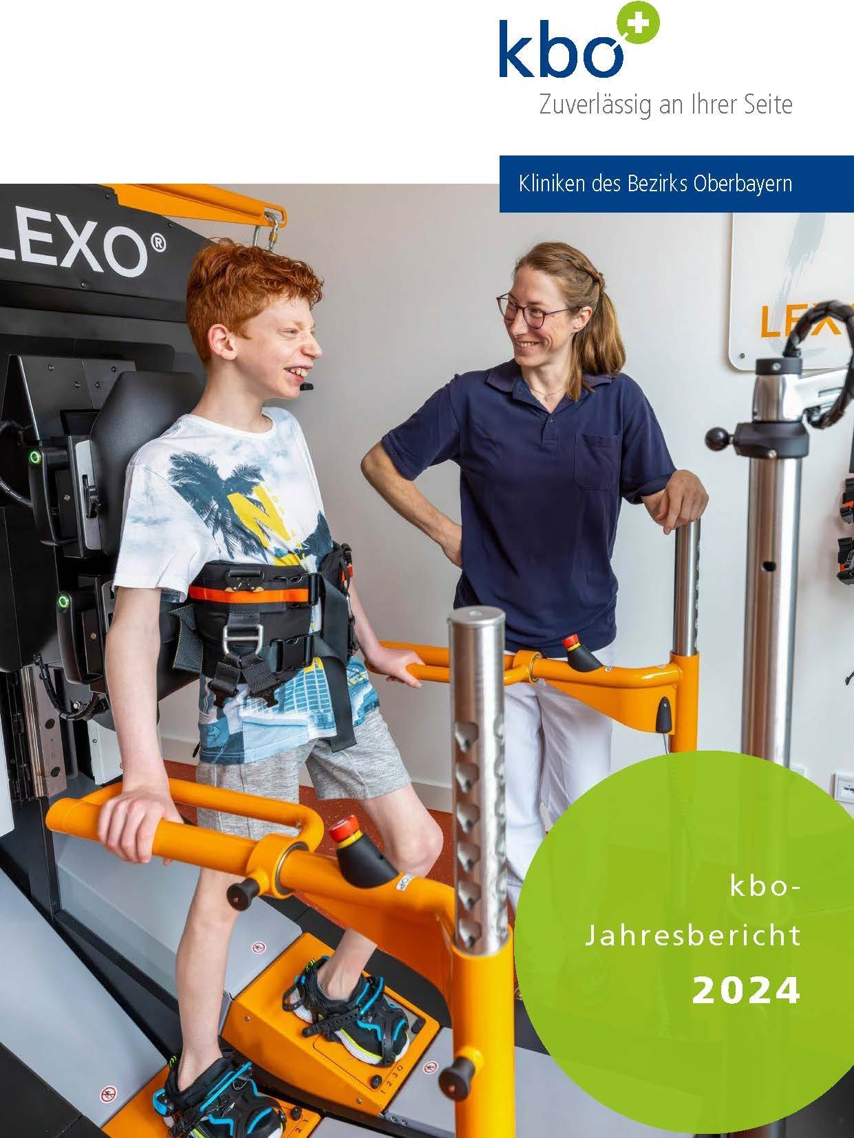 Junger Patient in Gangroboter des kbo-Kinderzentrums München